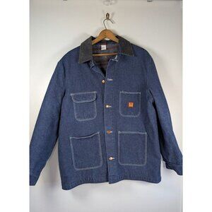 Vintage Big Ben Chore Coat Size 46 Barn Canvas Blanket Lined Corduroy Trim USA